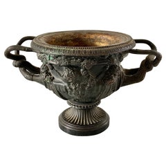 Early 19th Century Italian Grand Tour Classical Patinated Bronze Warwick Vase