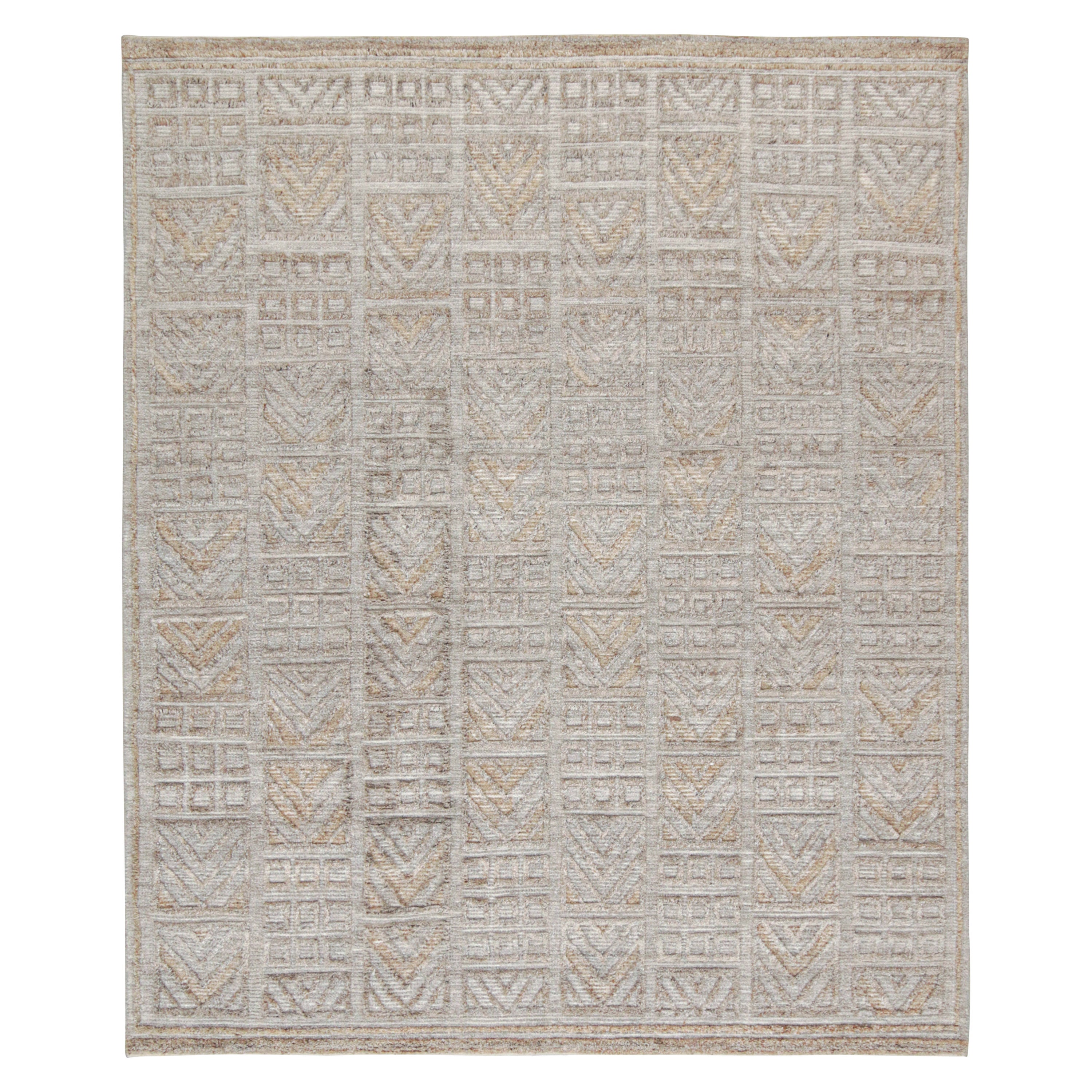 Rug & Kilim’s Scandinavian Style Indoor/Outdoor Rug with Gray Geometric Pattern For Sale
