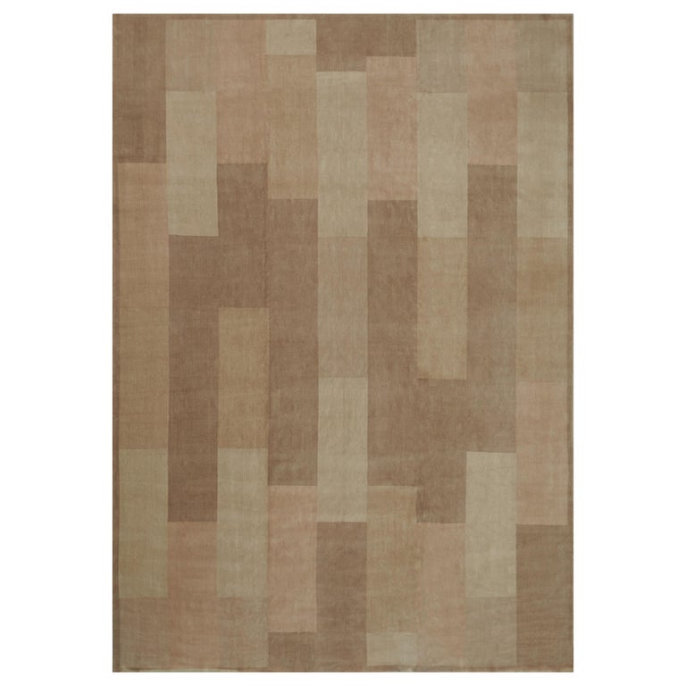 Modern Handwoven Low Pile Wool Rug For Sale at 1stDibs