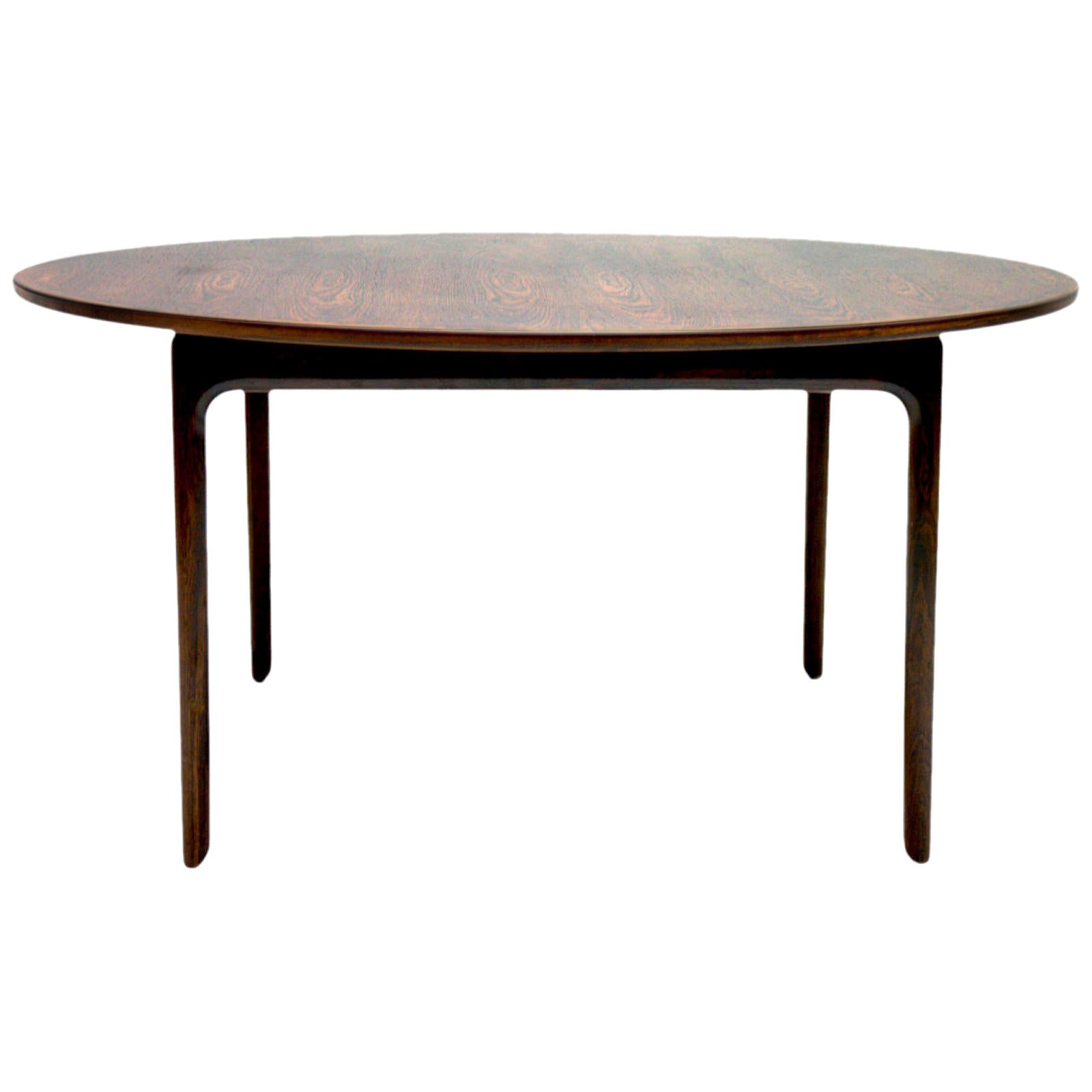 Circular Coffee Table by Ole Wanscher for Poul Jeppesen, Denmark, 1960s For Sale