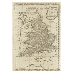 Carte ancienne d'origine d'Angleterre et de Galles