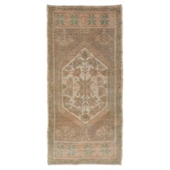 Vintage Turkish Oushak Rug with All-Over Sub-Geometric Medallion Design