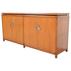Michael Taylor for Baker Midcentury Hollywood Regency Cherry Sideboard Credenza