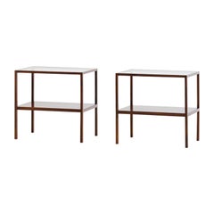 Side Tables by Joaquim Tenreiro, Rosewood and Glass, Midcentury Brazil, c 1960