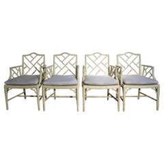 Faux Bamboo Chinese Chippendale Style Armchairs