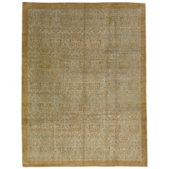 Allover Moderner tibetischer handgefertigter Teppich aus Wolle und Seide in Grau
