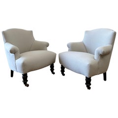 John Derian Baronet Chair in Natural Linen Upholstery