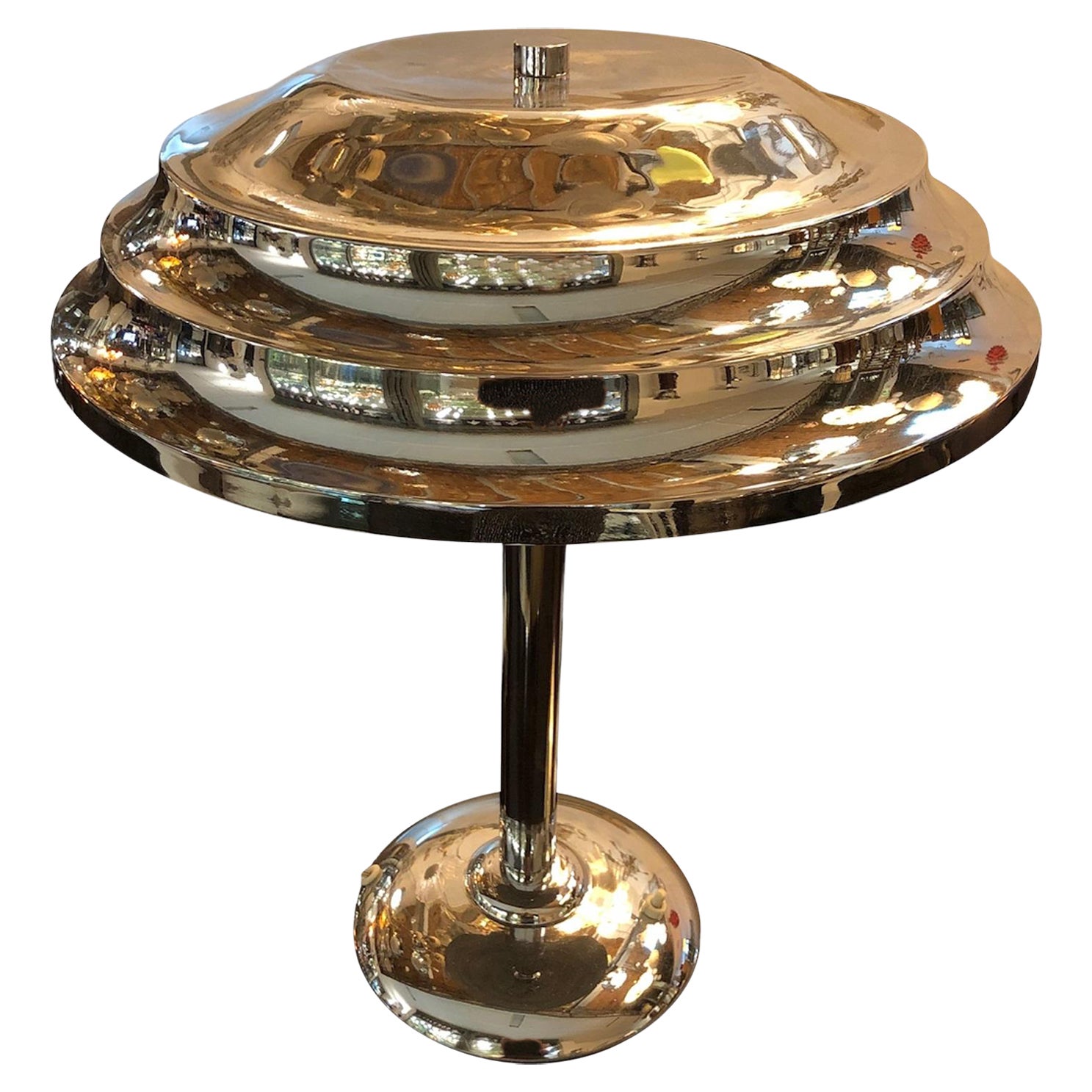 Art Deco Lamp, France, 1920, in Chrome For Sale at 1stDibs