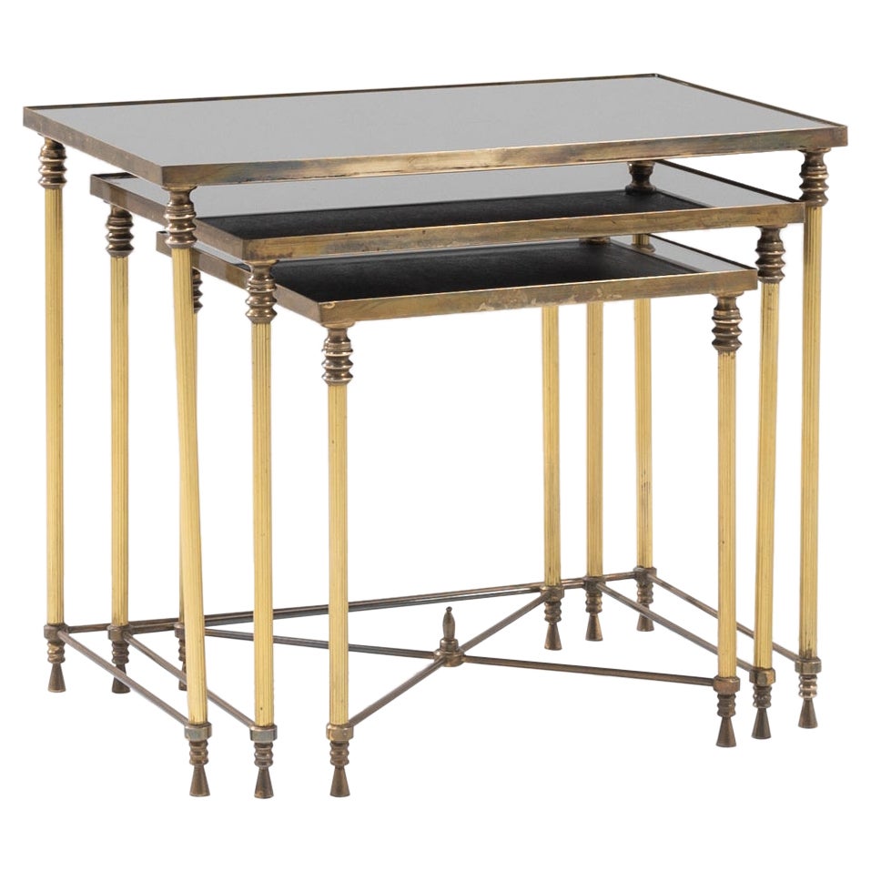 20th Century French Metal Nesting Tables, a Set For Sale