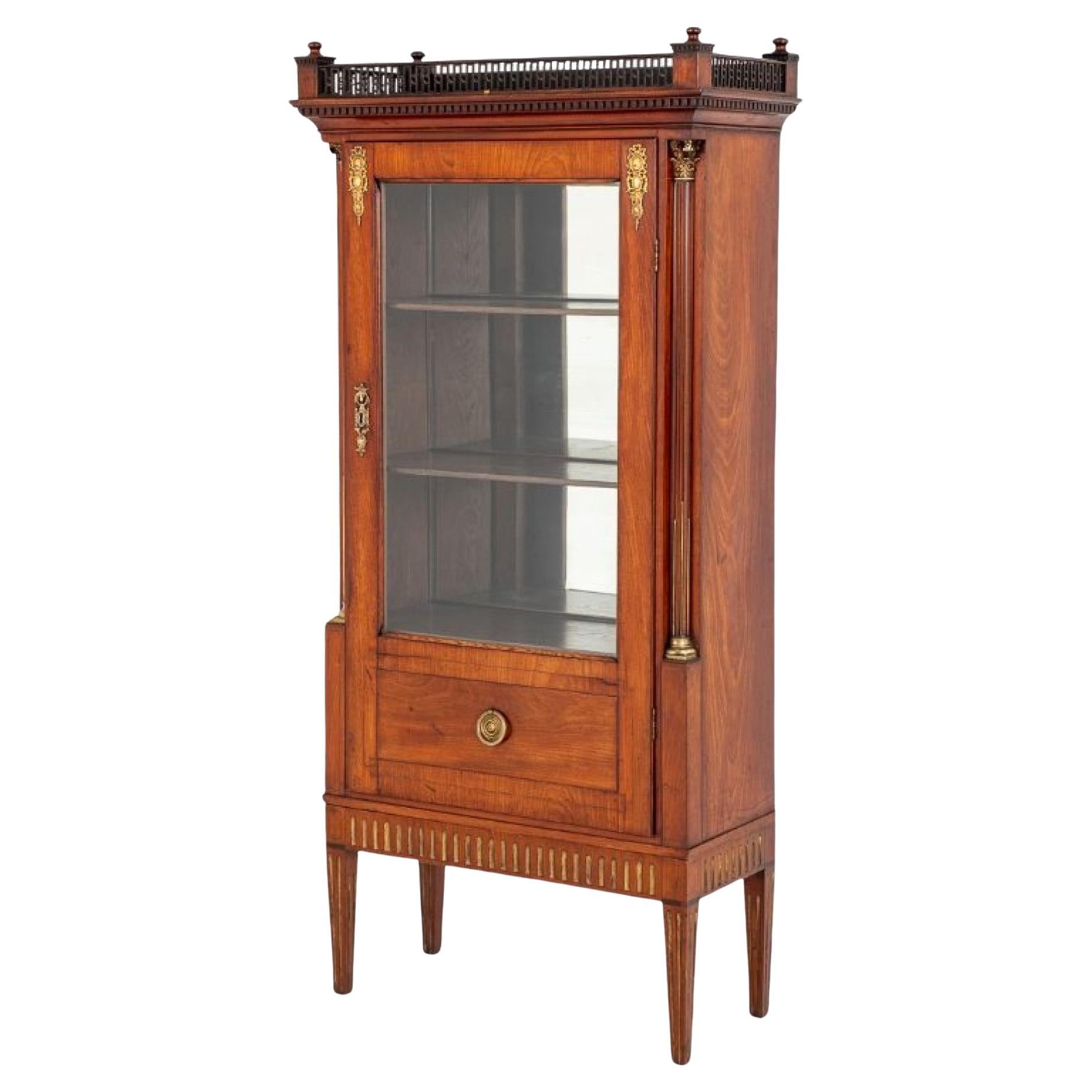 Empire Display Cabinet Mahogany Bijouterie, 1880 For Sale