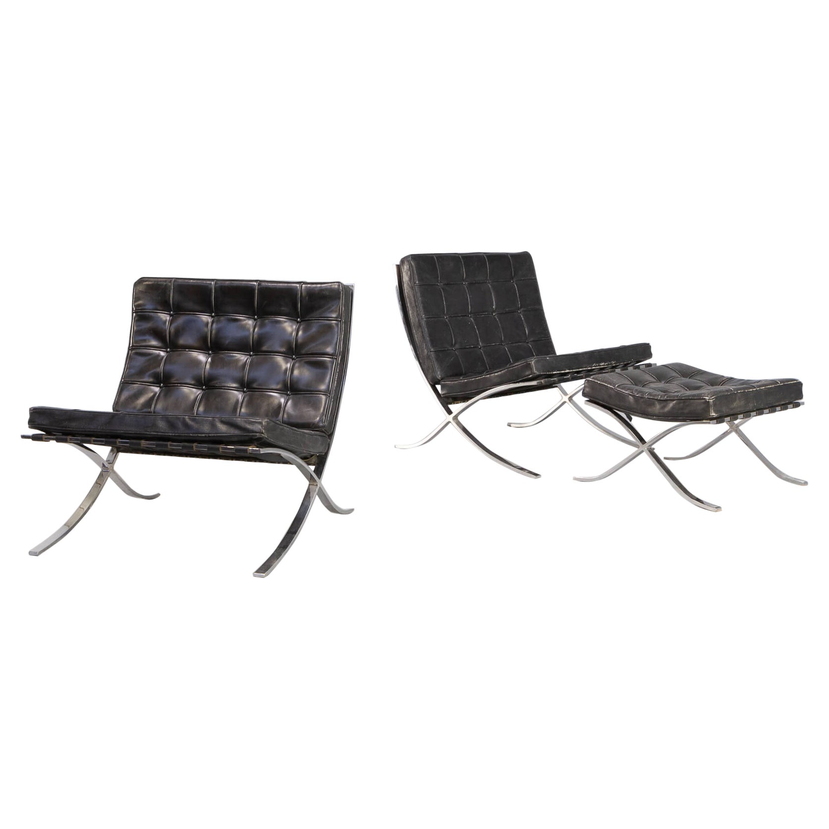 Ludwig Mies van der Rohe ‘Barcelona’ Chair for Knoll International Set / 3