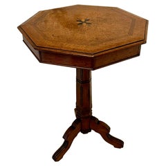 Unusual Antique Victorian Quality Oak Lamp Table 