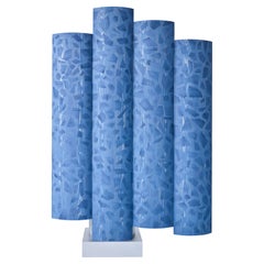 Contemporary Wooden Blue Pigmented Room Divider Column Blend by Ward Wijnant