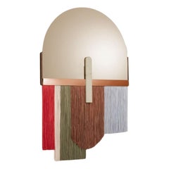 Souk Mirror Papaya, Estremoz White with Bronze Mirror and Satin Brass