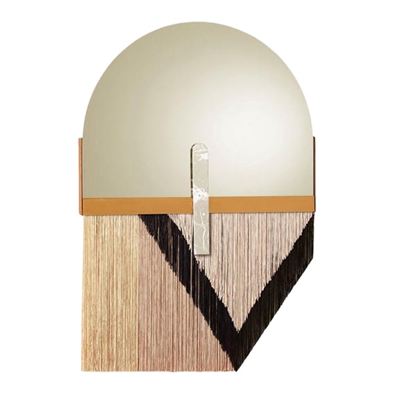 Souk Mirror Black, Estremoz White with Aged Mirror and Satin Brass For Sale