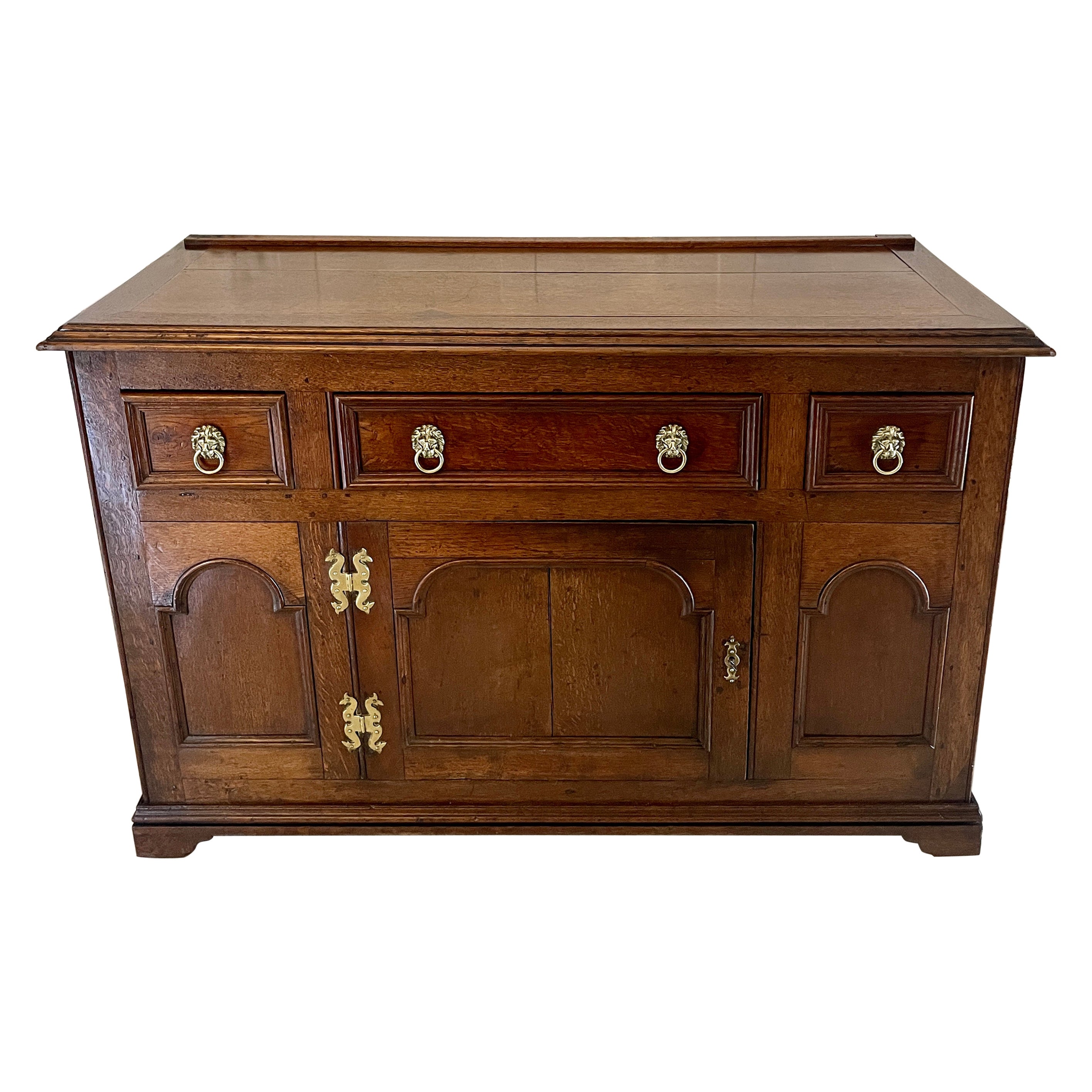 Unusual Antique George III Quality Oak Dresser Base