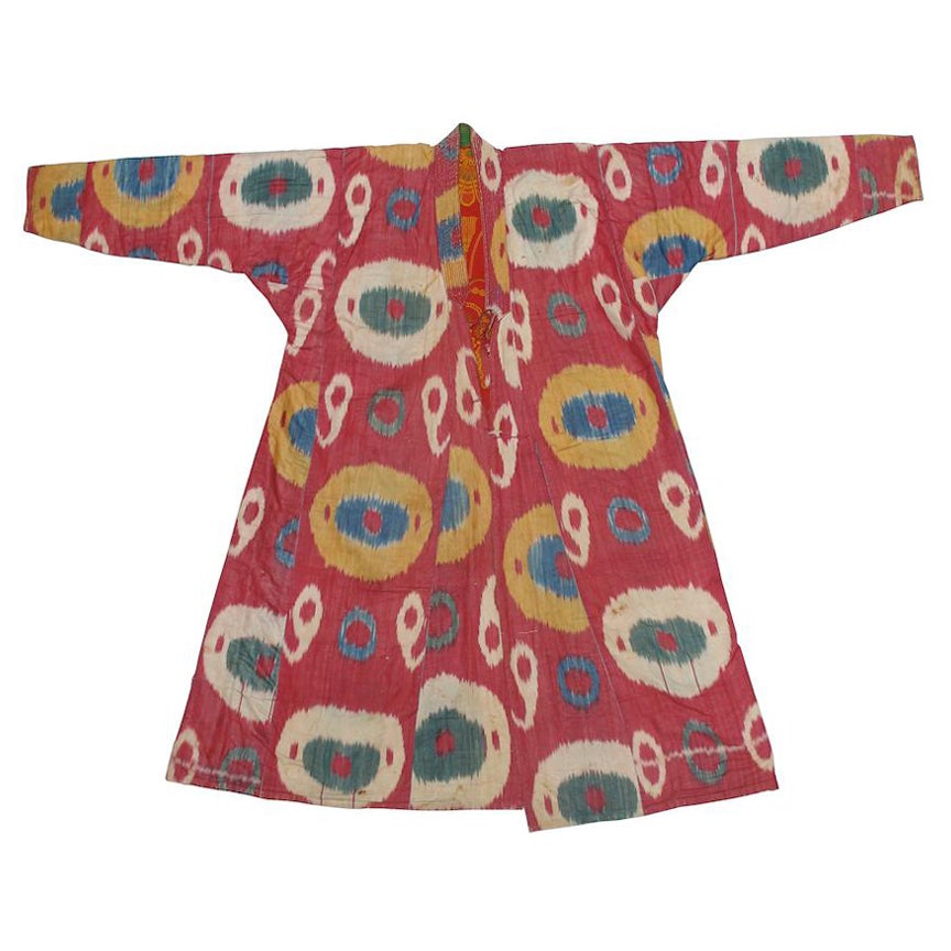 Antique Ikat Robe, 19th Century For Sale