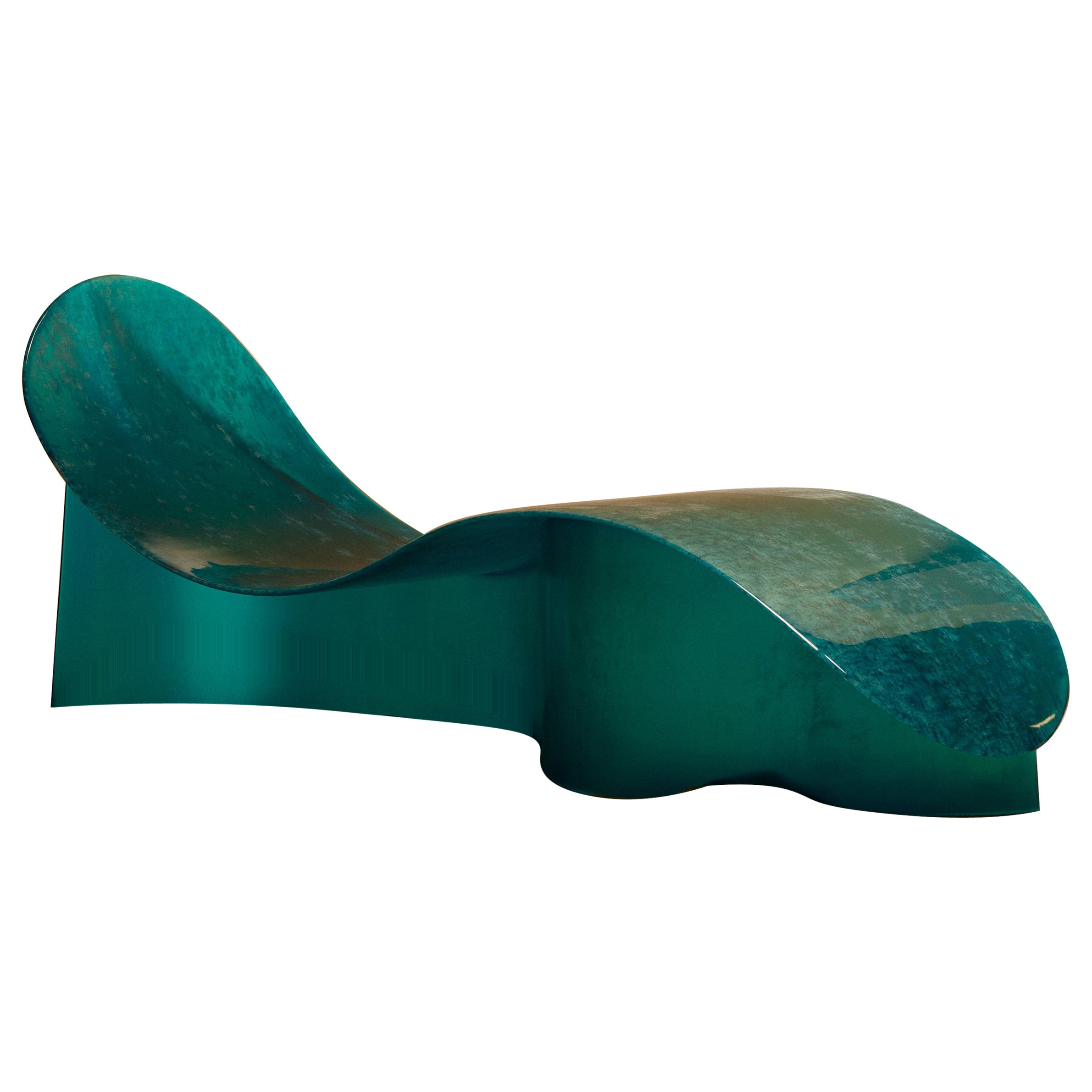 Contemporary Blue Fiberglass New Wave Chaise Lounge 'Unique', von Lukas Cober