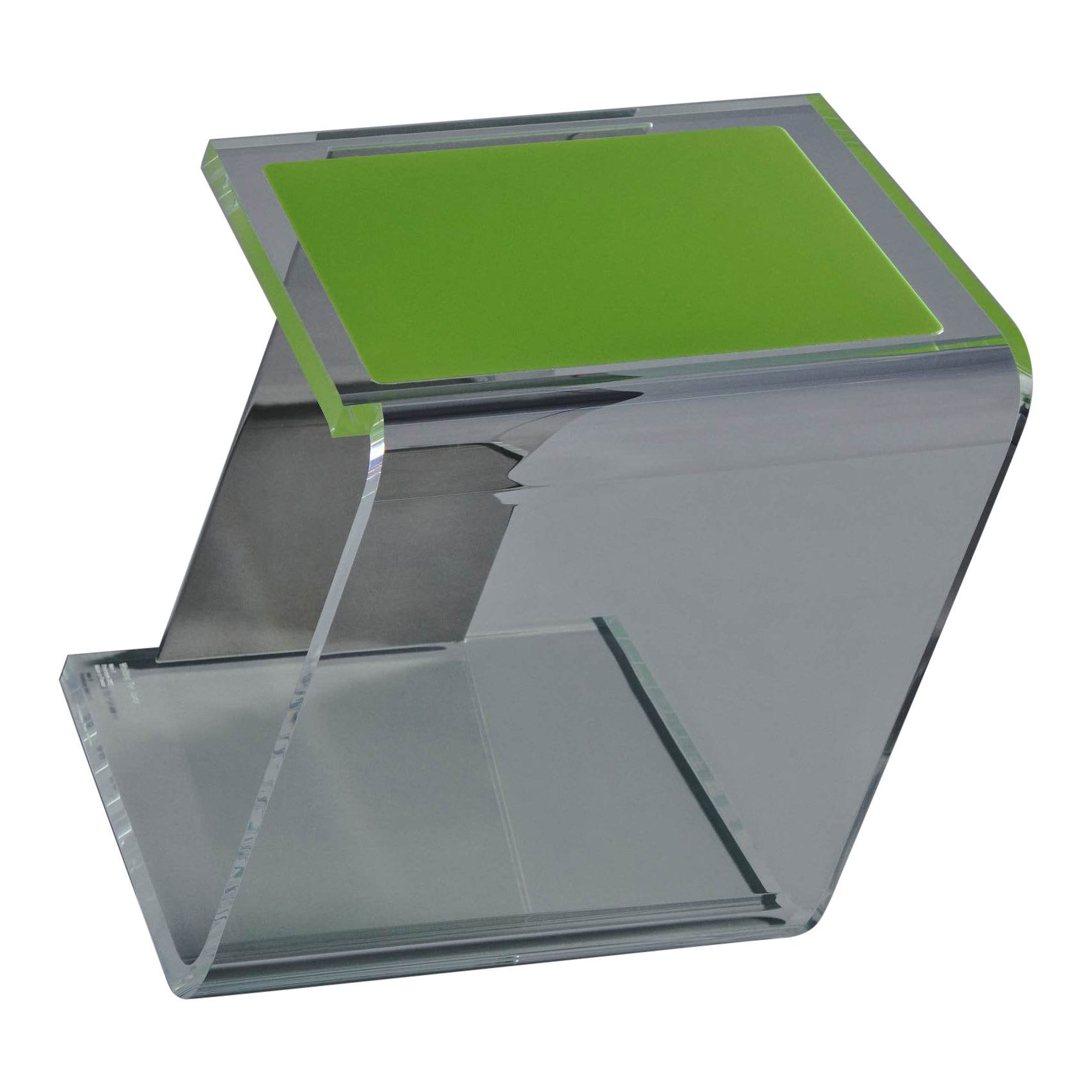 Stool Neo S in Acid Green, Acrylic Glass and Stainless Steel For Sale