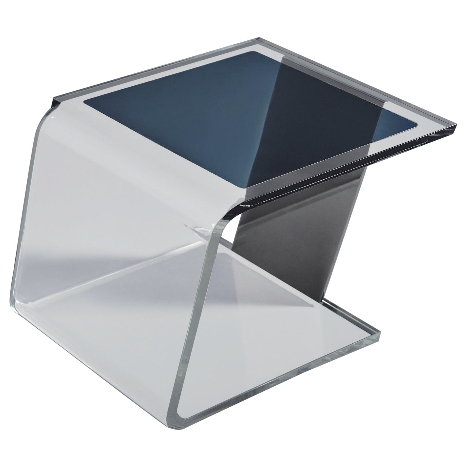 Stool Neo S in Dark Shadow, Acrylic Glass and Stainless Steel For Sale