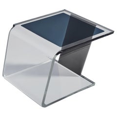 Stool Neo S in Dark Shadow, Acrylic Glass and Stainless Steel