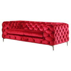 Canapé Chester 2 Seater, velours rouge vin, neuf