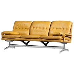 Vintage Yellow leather sofa germany