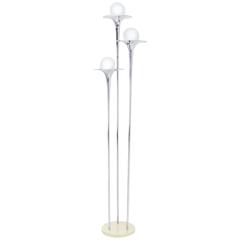 Reggiani Trumpet Trombone Shape Tripple Chrome Floor Lamp 8