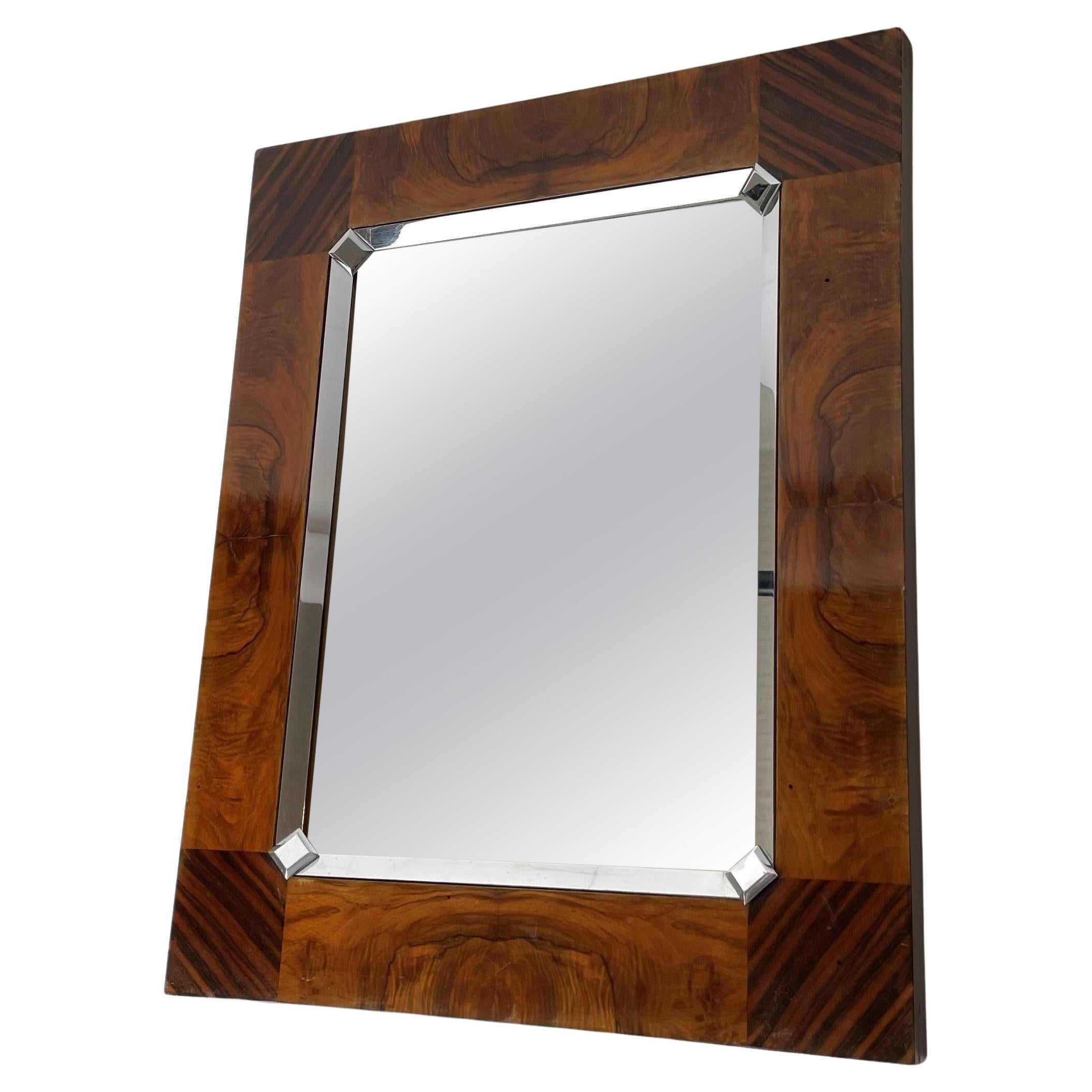 French Art Deco Miroir Brot Illuminated Triptych Mirror, WallMount