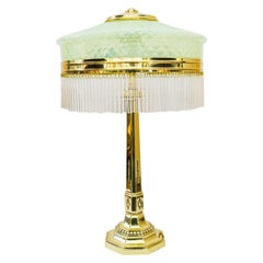 Art Deco Table Lamp with Opaline Glass and Glass Sticks Vienna Around, 1920s