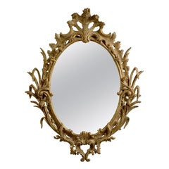 George III Carved Gilt-Wood Oval Mirror