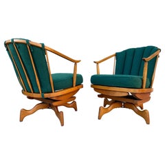 1950s Mid-Century Modern Platform Spring Rocking Chairs, a Pair