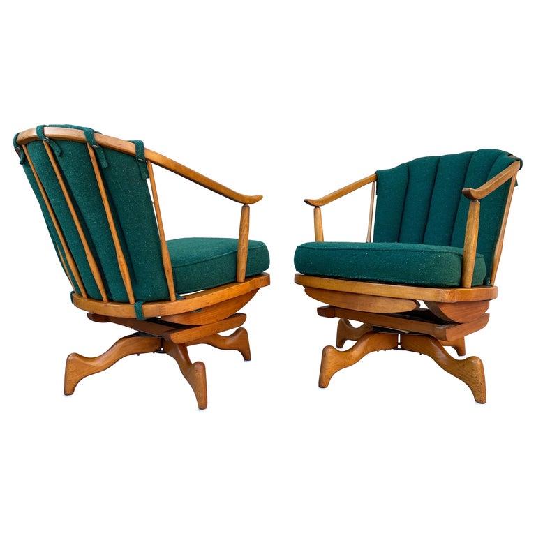 1950s Mid-Century Modern Platform Spring Rocking Chairs, a Pair For ...