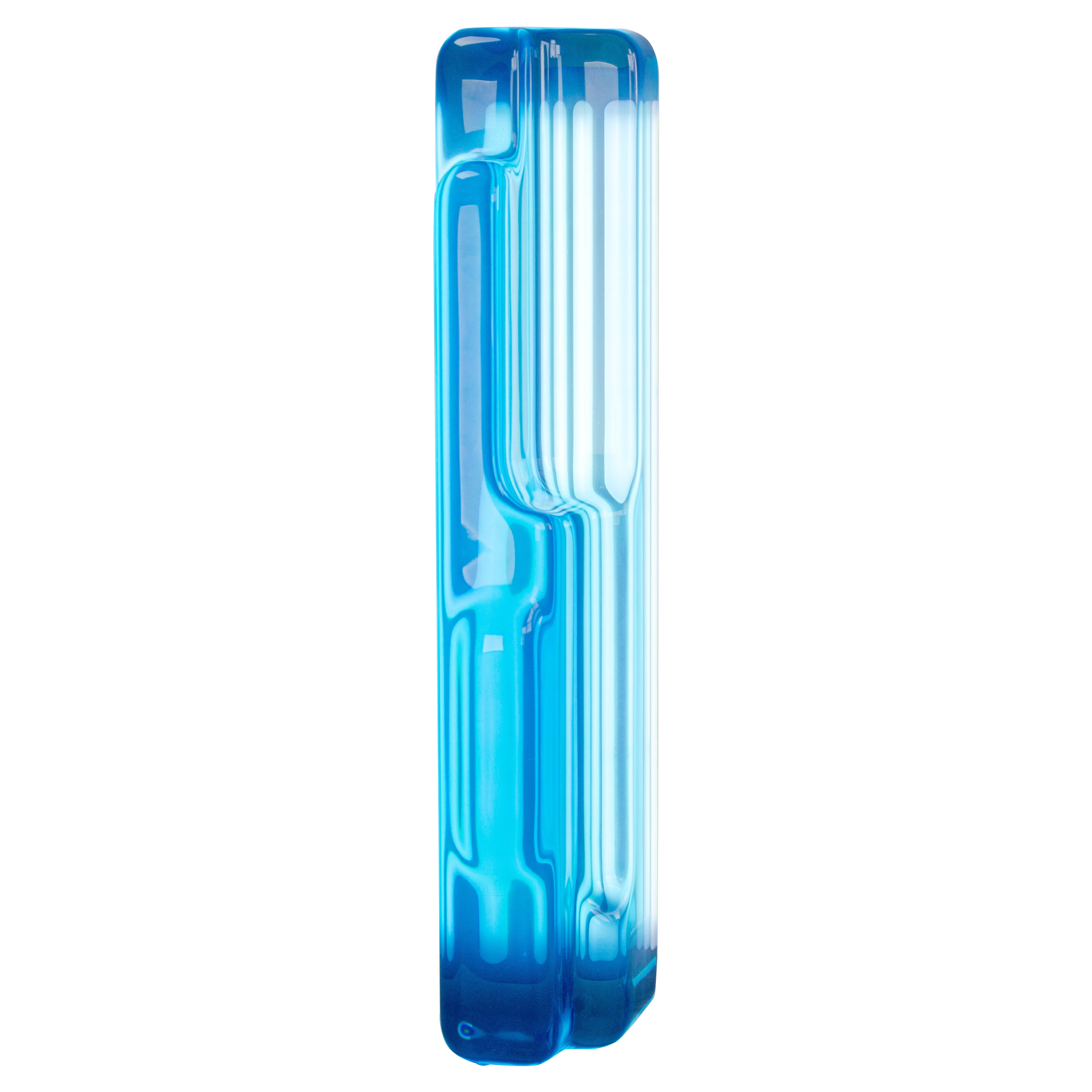 Contemporary Led Neon Blue Light with Resin, One of a Kind, Laurids Gallée