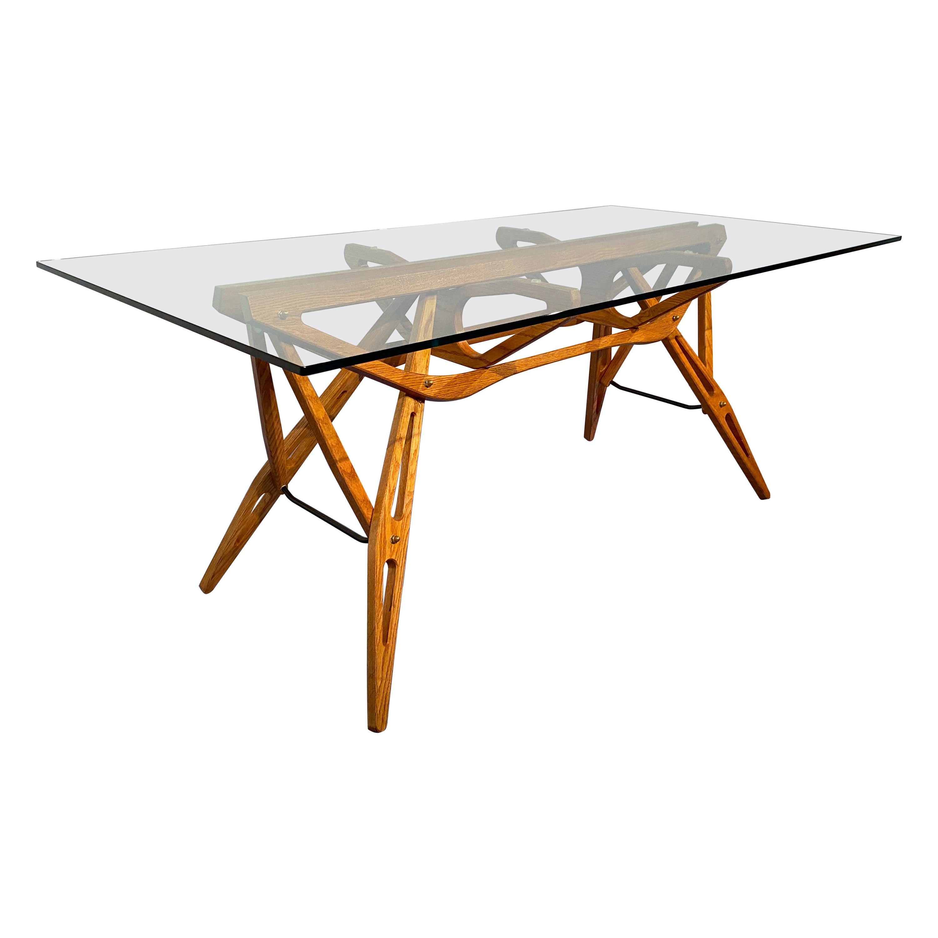 Table italienne « Reale Table » conçue par Carlo Mollino et produite par Zanotta, 1990