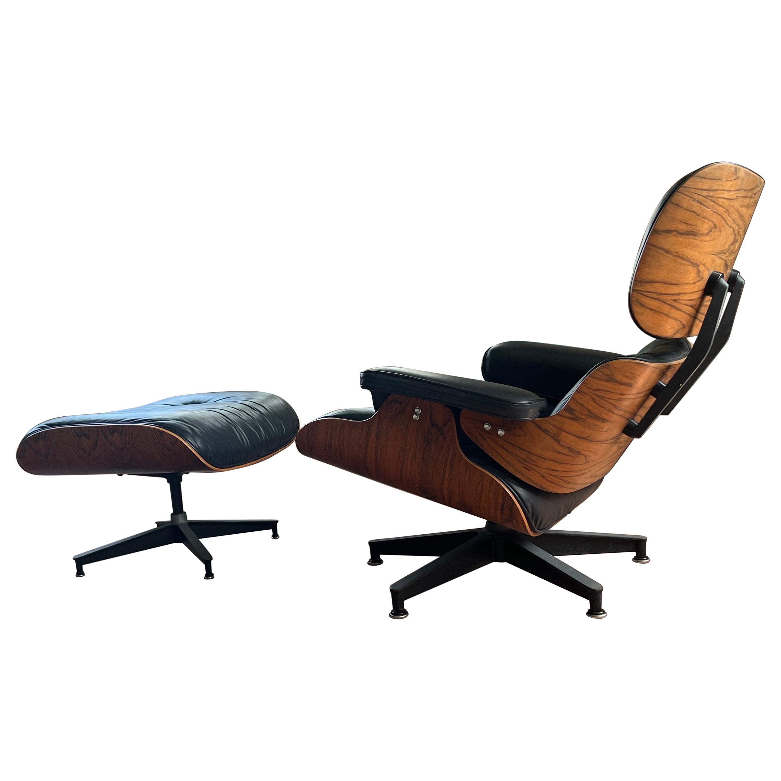 Chaise longue et pouf Eames Herman Miller d'époque en vente