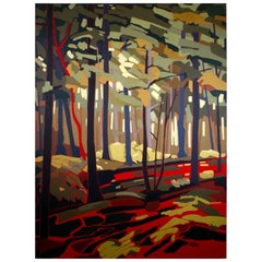 Andrea Tama Deep Forest Signed Acrylic on Canvas Modern Abstract Landscape 2023