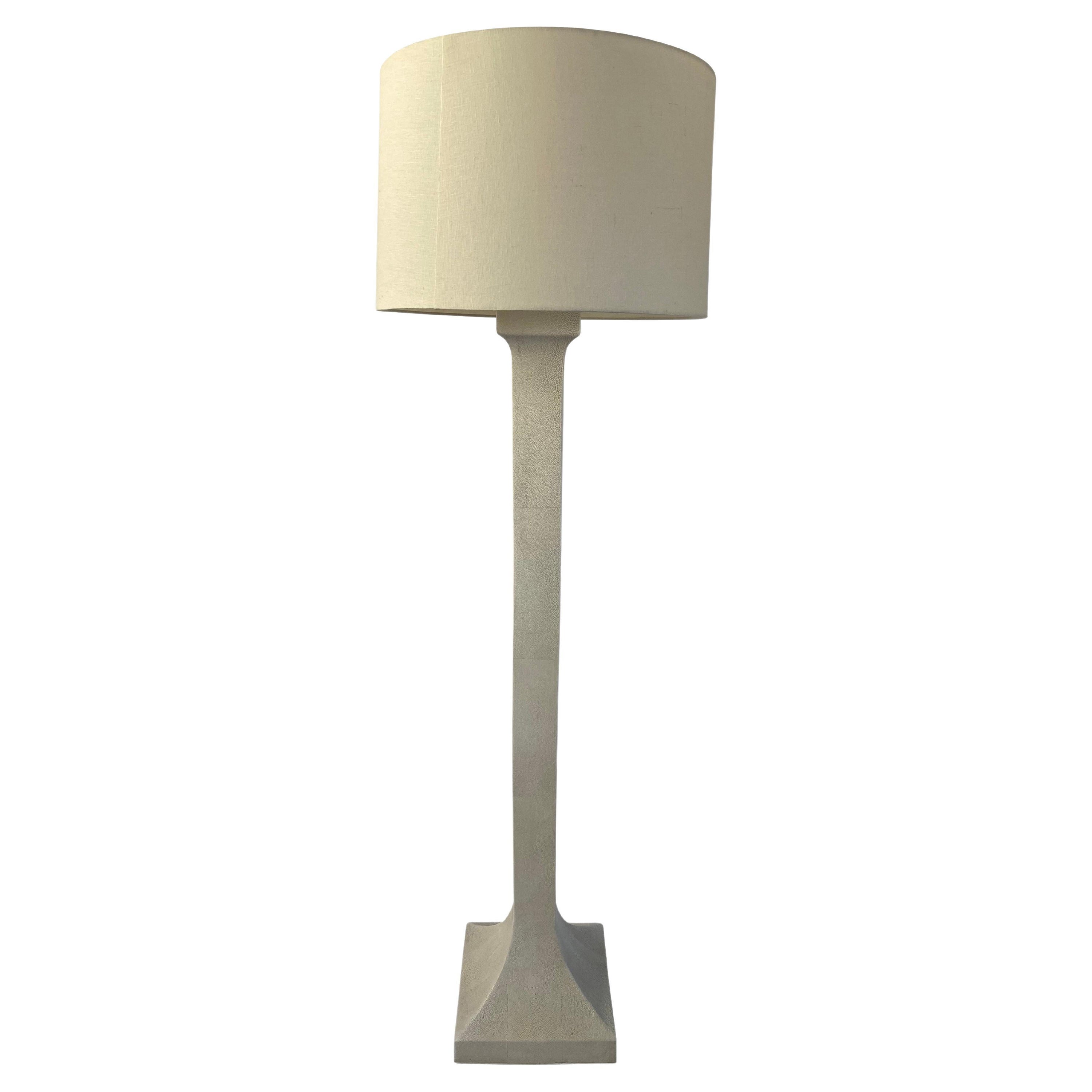 Two Sherrill Canet Collection Shagreen Floor Lamps For Sale