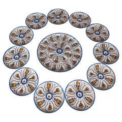 Set of 12 Henriot Quimper Oyster Plates