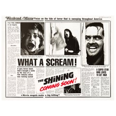 'The Shining' Original Vintage British Quad Film Poster, 1980