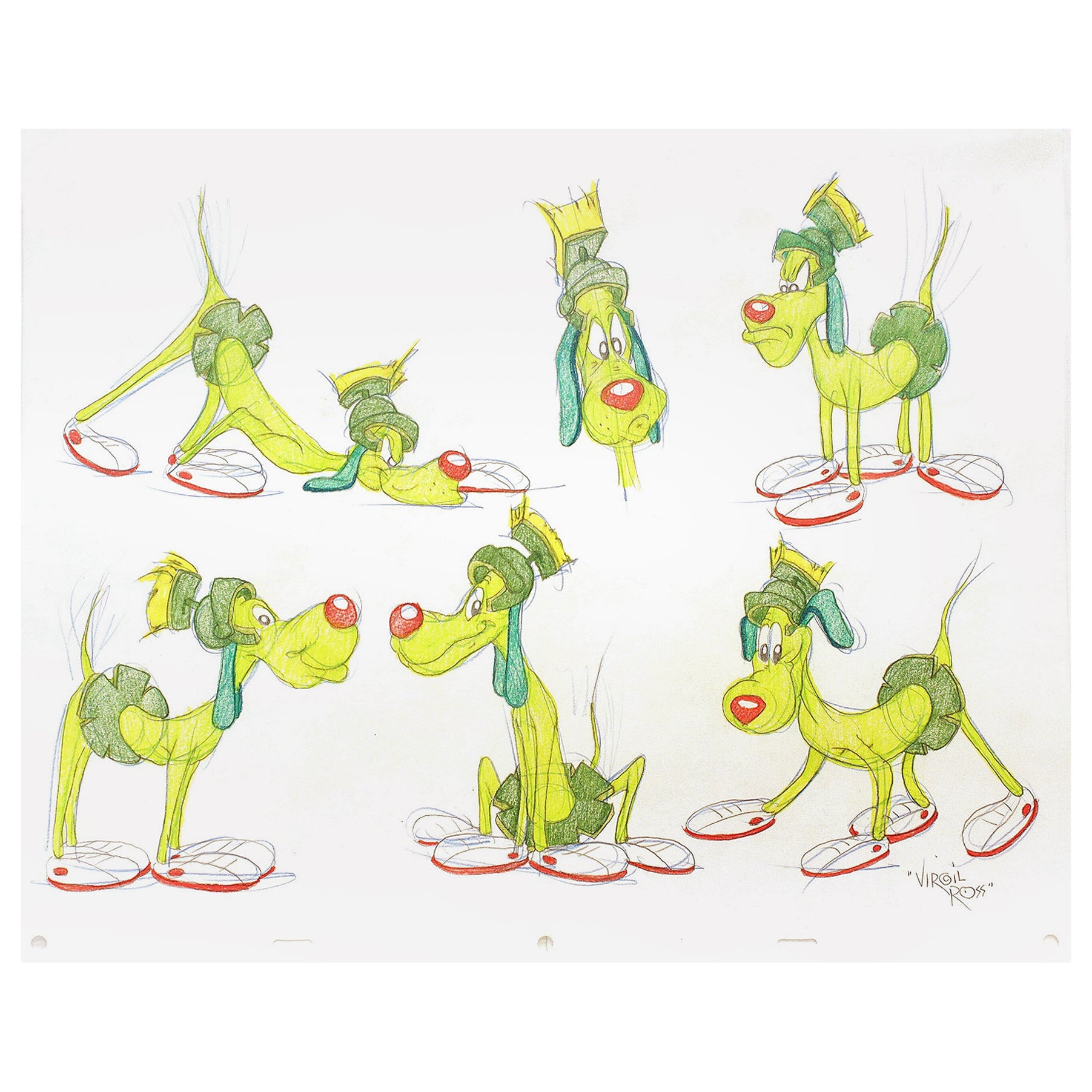 ROSS, Virgil. Dog Martian K-9. (SIX DRAWINGS ORIGINAUX - vers 1990) en vente