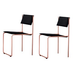 Paire de chaises Trampolín, noir et cuivre par Pepe Albargues