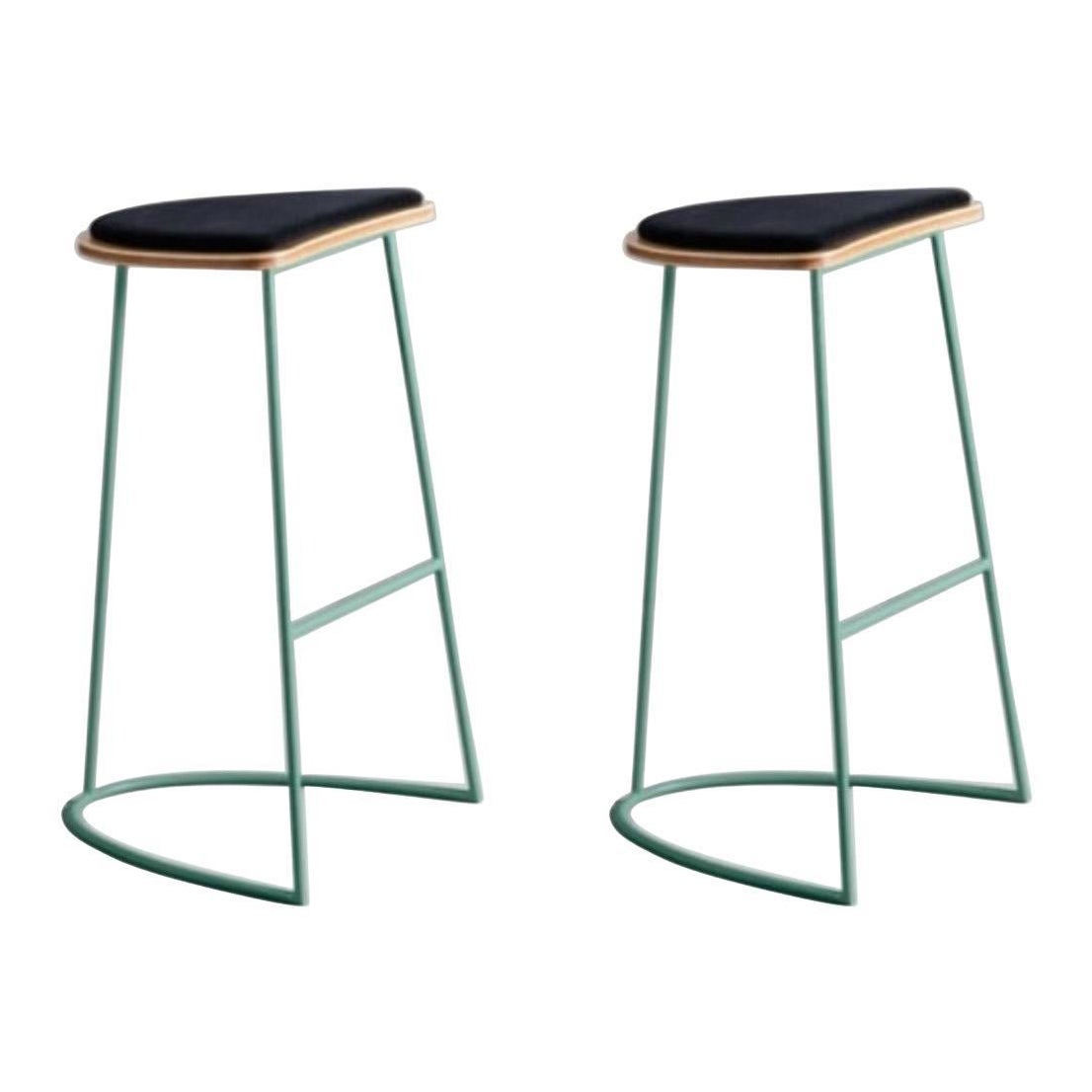 Pair of Boomerang Stools Without Backrest by Pepe Albargues