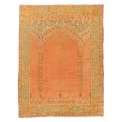 Rare Antique Turkish Oushak Rug West Anatolia