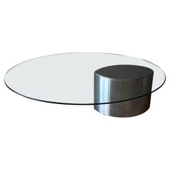 Vintage Cini Boeri for Knoll Lunario Oval Cantelivered Coffee Table, ca 1970