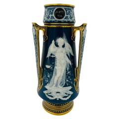 Important Louis Solon Mintons Pate-Sur-Pate “Cardinal Virtues” Porcelain Vase