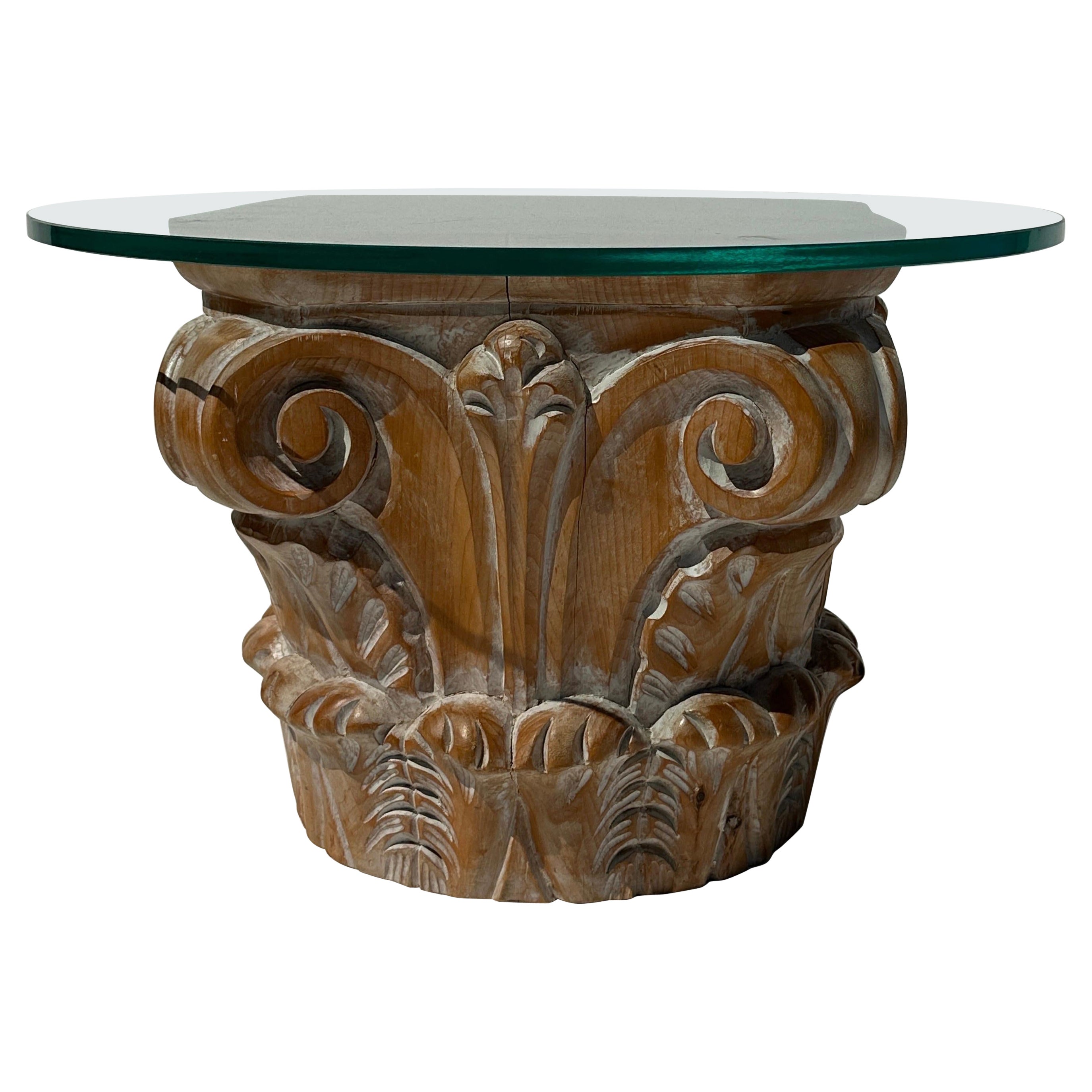Corinthian Capital Occasional Table For Sale