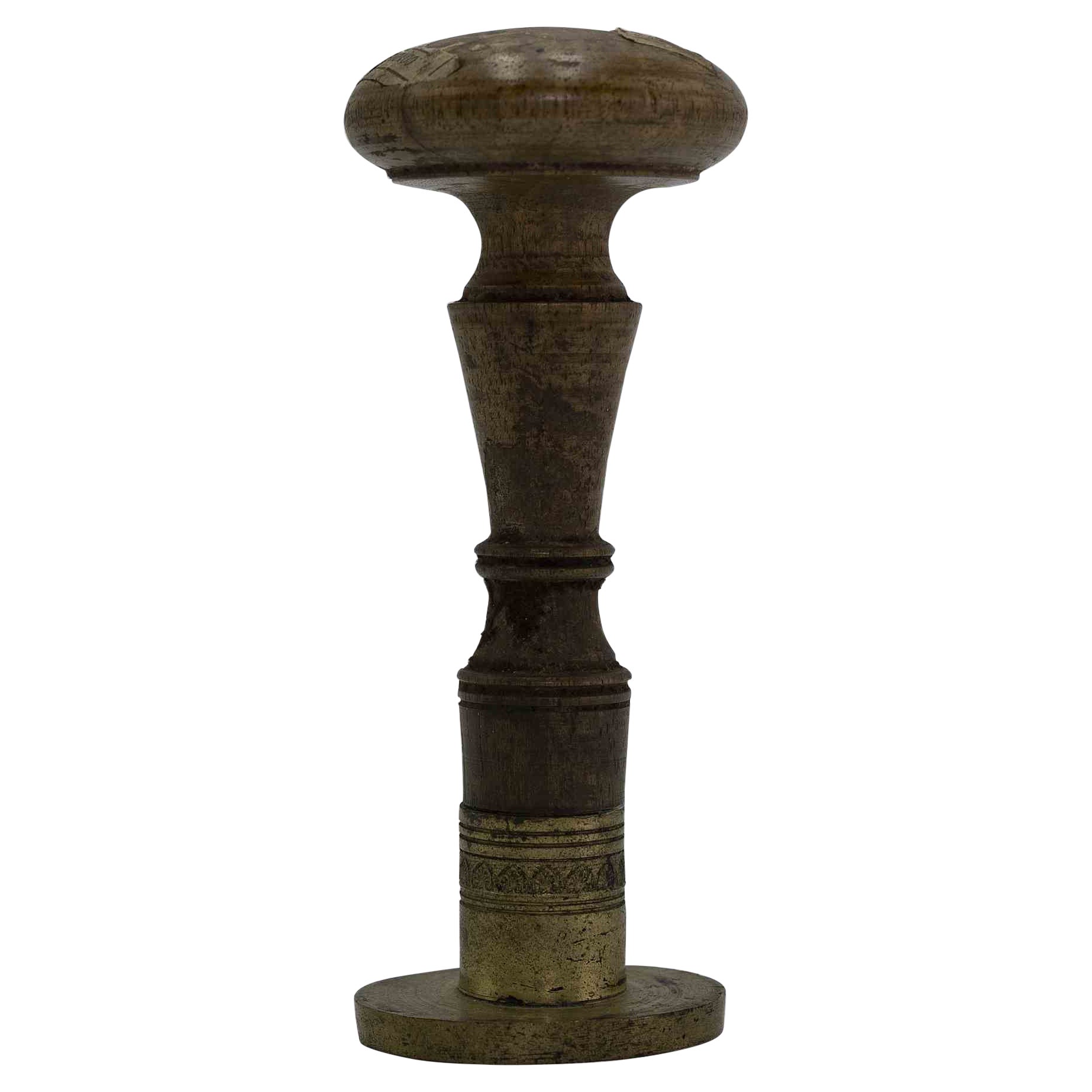 Metal Stamp with Wooden Handle, Italy, 19th Century For Sale