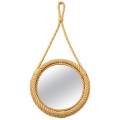 Vintage Petite Rope Wall Mirror by Audoux Minnet, France, 1960s