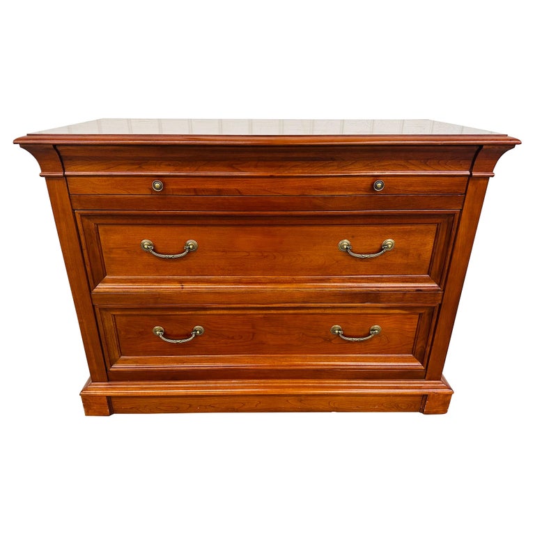 Vintage Ethan Allen Regency Style Medallion Cherry 3-Drawer Chest at ...